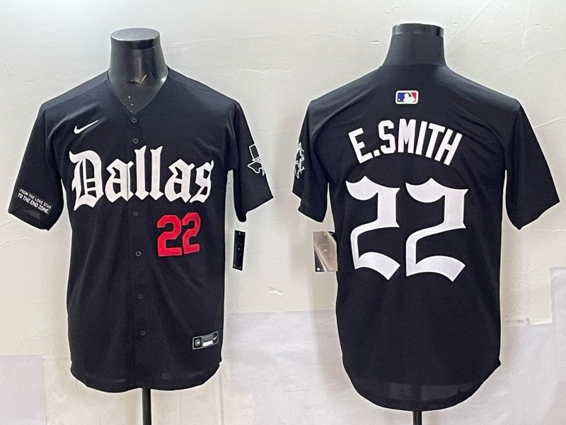 Men 2025 Nike Dallas Cowboys #22 E.Smith Black 5th generation Joint Name Limited NFL Jersey 03->dallas cowboys->NFL Jersey